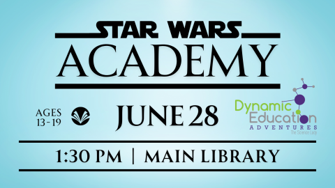 star wars academy logo with blue background